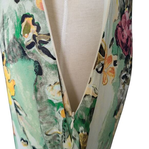 Peruvian Connection Tahitian Flowers Maxi Dress Small Green Floral Tropical NEW - Picture 8 of 16